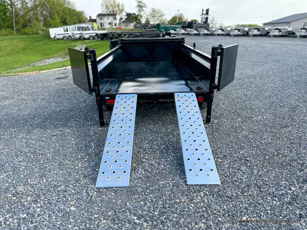 Ramps fully extended and on the ground for easy loading.