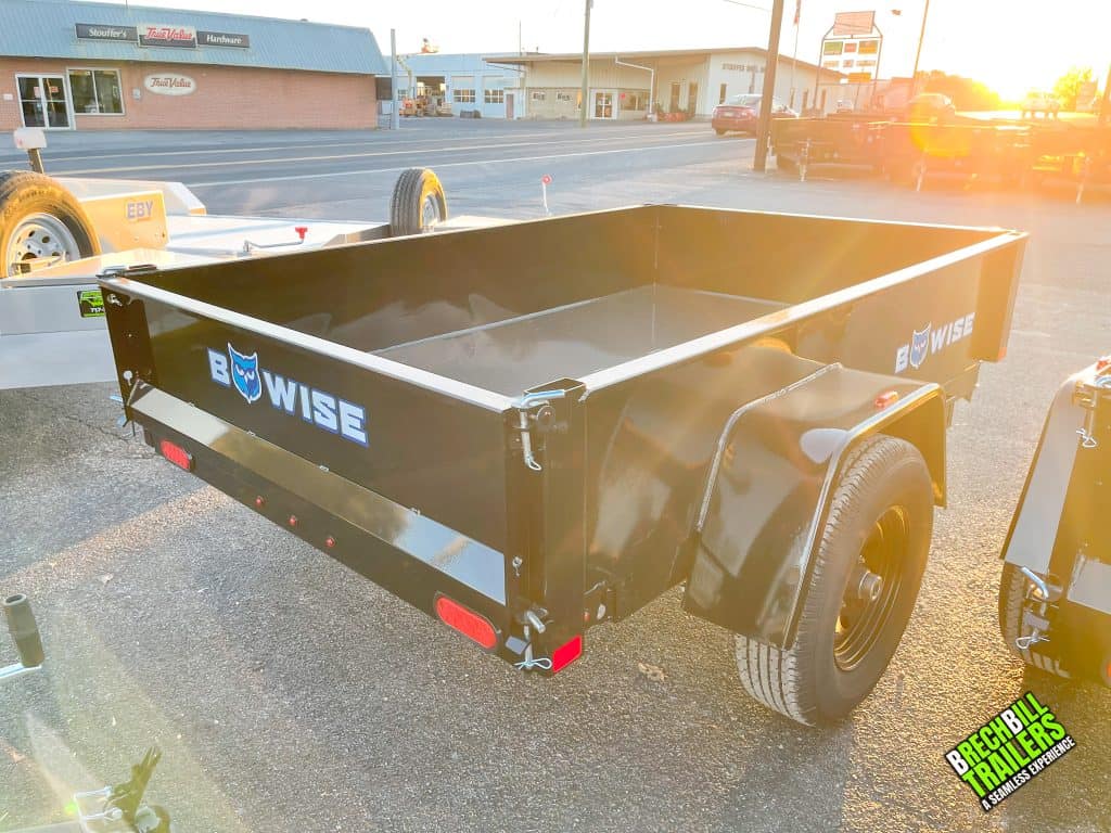 Bwise trailer in a parking lot