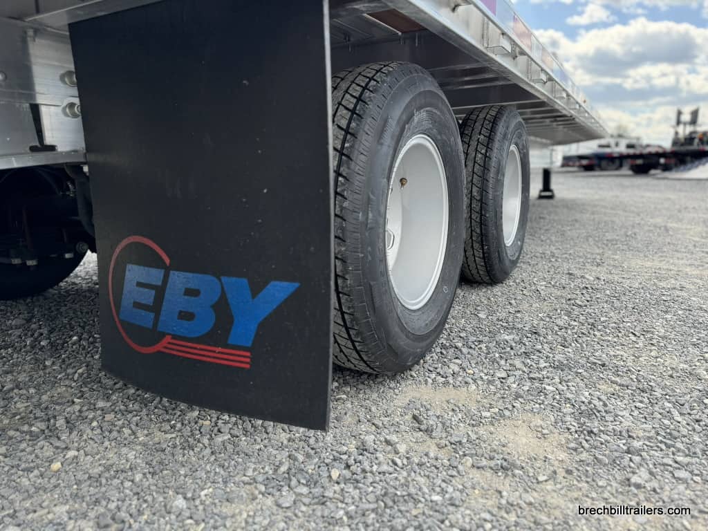 Mud flap on a EBY 25K Deck-Over Gooseneck Equipment Trailer