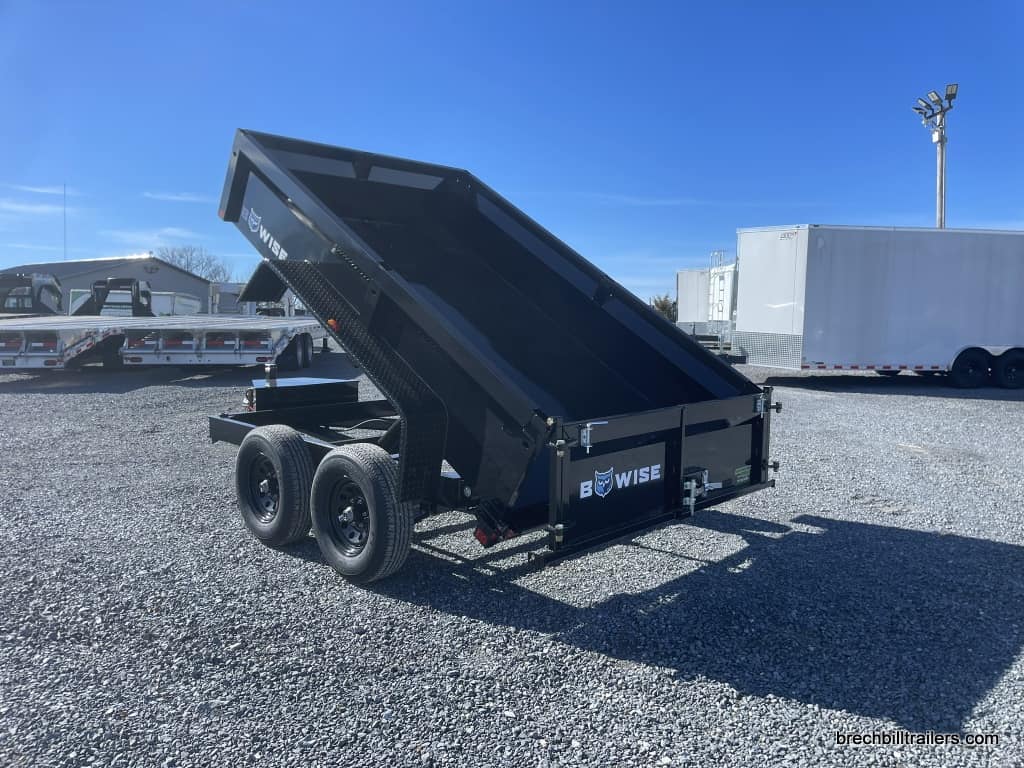Bwise LP LE 10K Low Pro Dump Trailer in dump position.