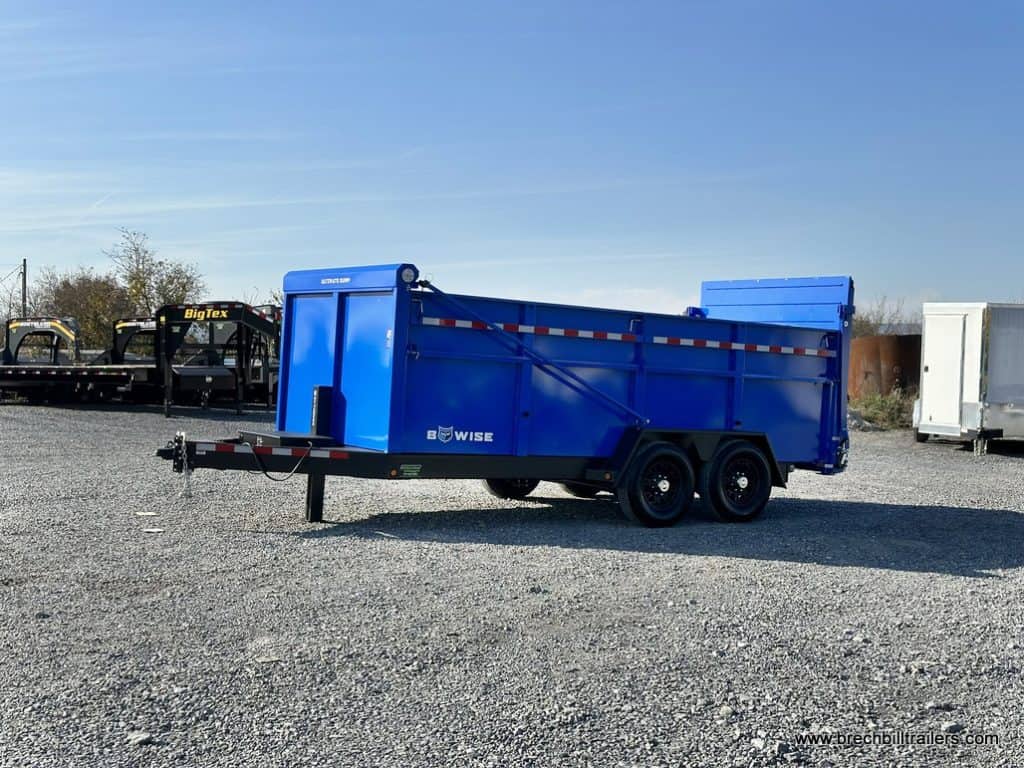 A blue Bwise DU 15.4K Ultimate Dump Trailer