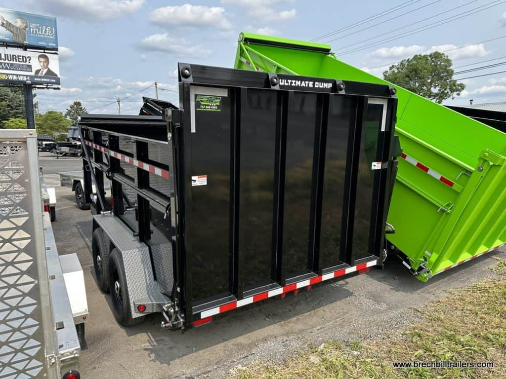 A black Bwise DU Ultimate Dump Trailer 7’x14’x15.4K