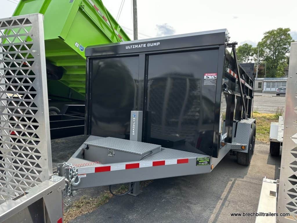 Black Bwise DU Ultimate Dump Trailer with silver frame