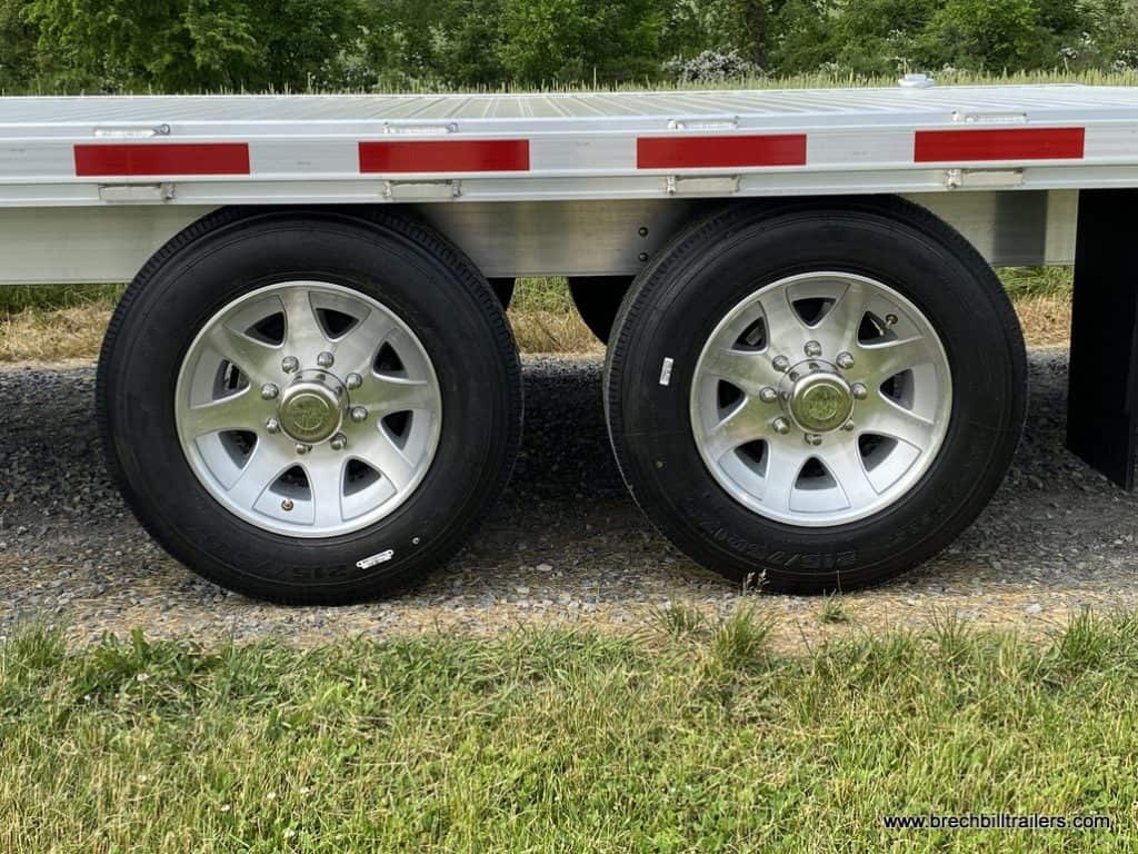 Wheels on the EBY 16K Deck-Over Gooseneck Equipment Trailer