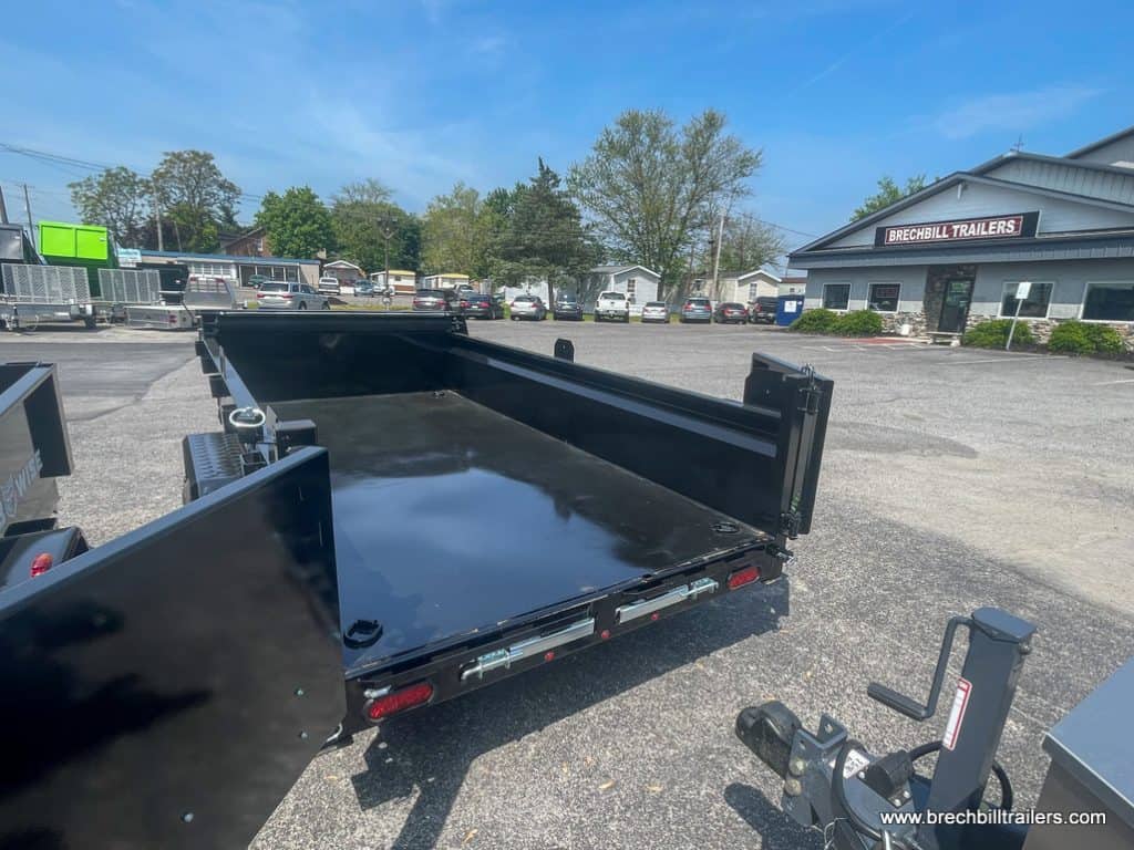 A black Southland 5K Single Axle Dump Trailer