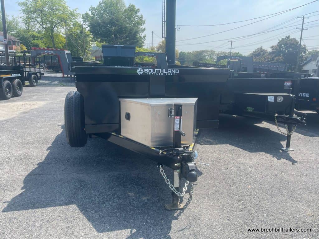 Front of the Southland 5K Single Axle Dump Trailer