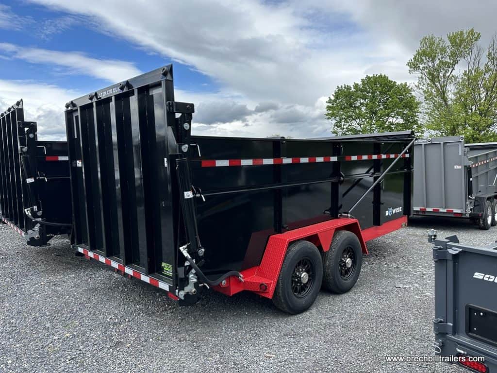 Bwise DU 15.4K Ultimate Dump Trailer in black and red.