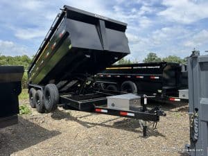 Southland 15K Tandem Axle High Side Dump Trailer in the dump position.