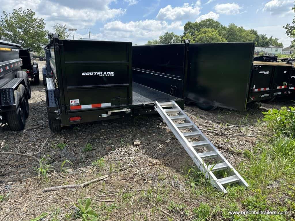 Slide down and gate open on the trailer.