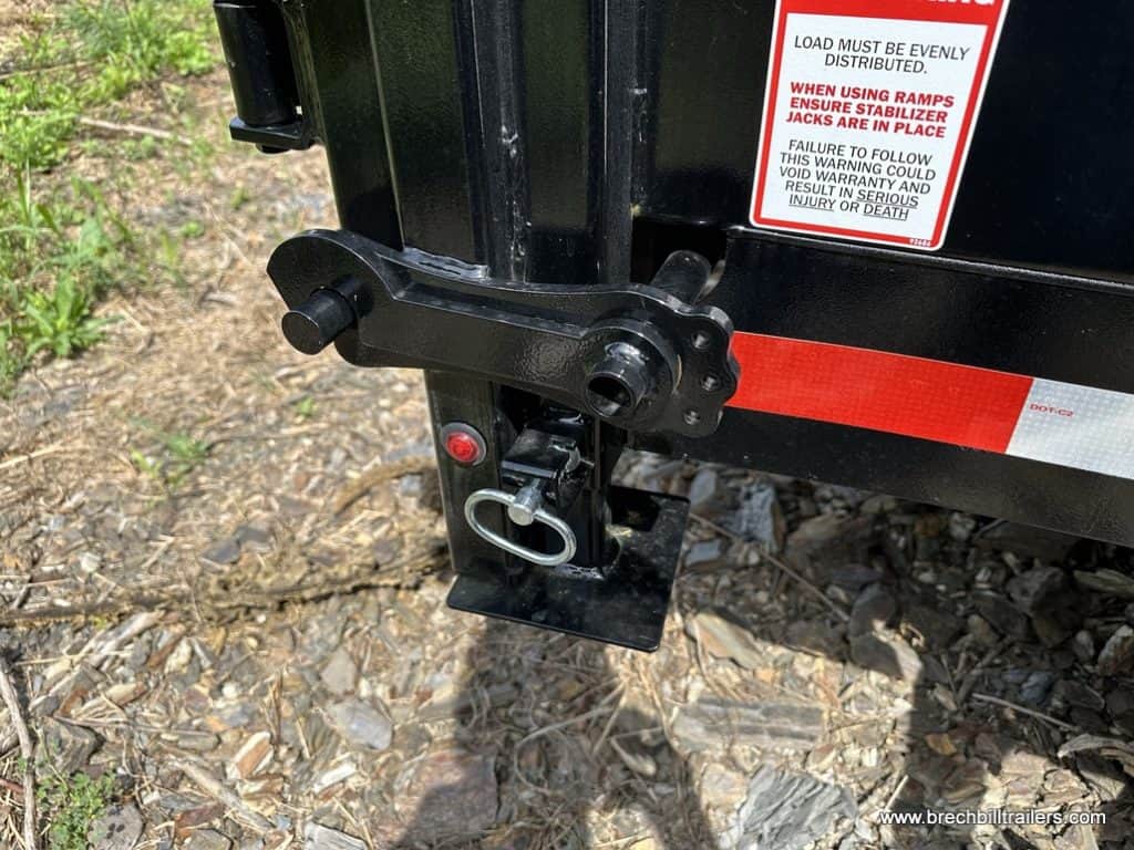 Rear gate latch and stabilizer leg location.