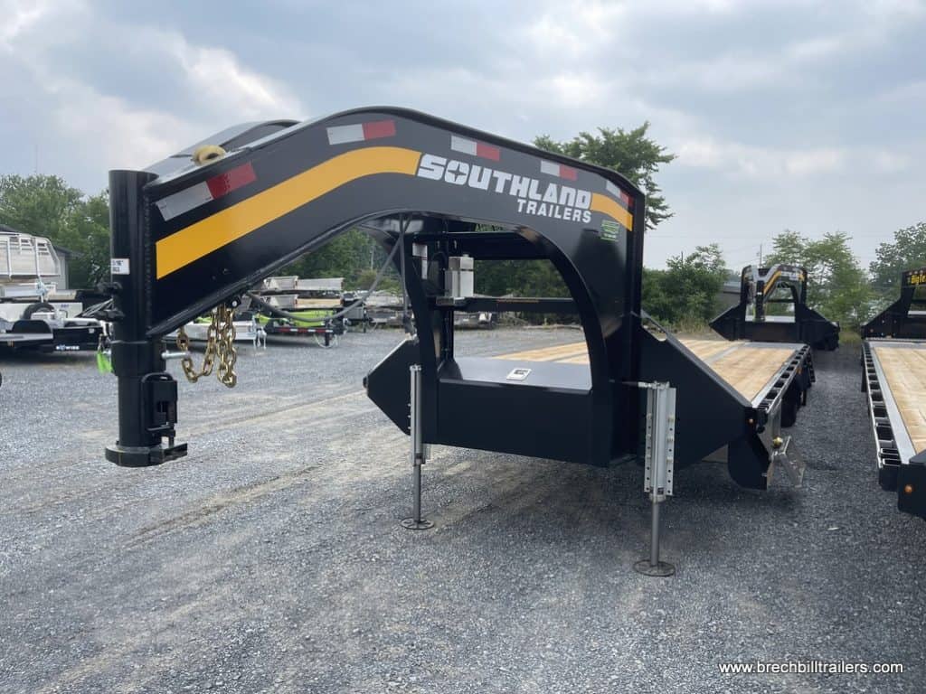 Gooseneck on a parked trailer