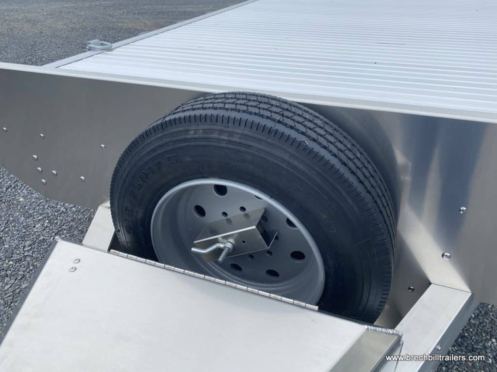 Closeup of the spare tire.