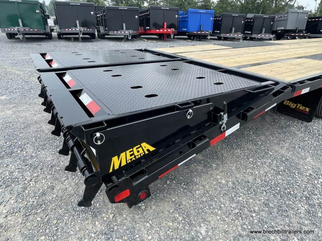 Ramps in a Big Tex 25.9K Tandem Dual Gooseneck Trailer