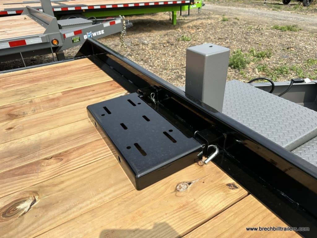 Winch connection plate on the front of the Bwise 15.4K Hydraulic Tilt-Deck Trailer