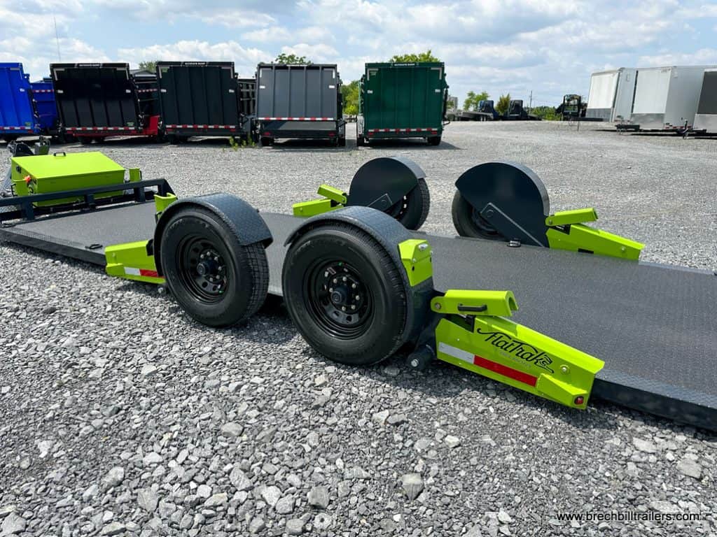 FlatTrak Wheels in the lowered position 4 wheels Flat Track FlatTrak