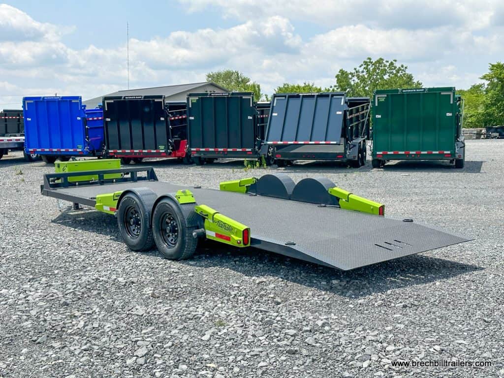 Rear shot of FlatTrak Low Pro Equipment Trailer for Fork Lifts and Scissor Lifts