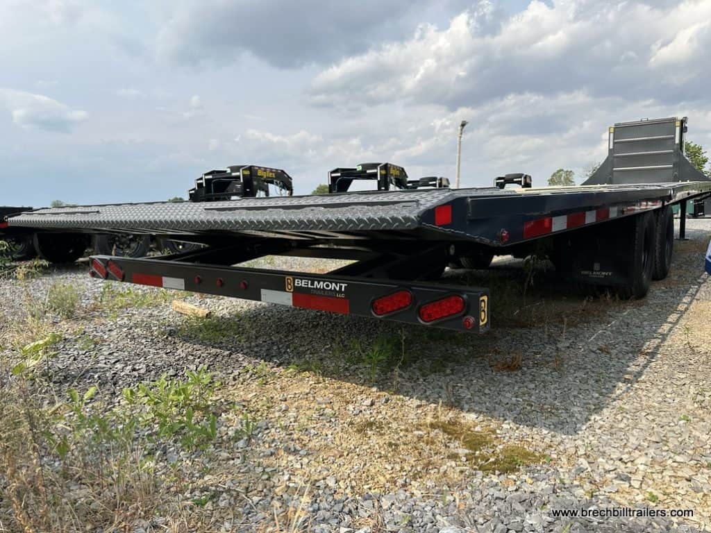 Belmont 26K Hydraulic Dovetail Gooseneck Trailer seen from the back