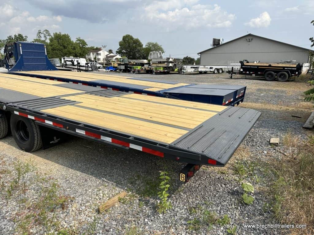 Ramp on the back of the Belmont 26K Hydraulic Dovetail Gooseneck Trailer