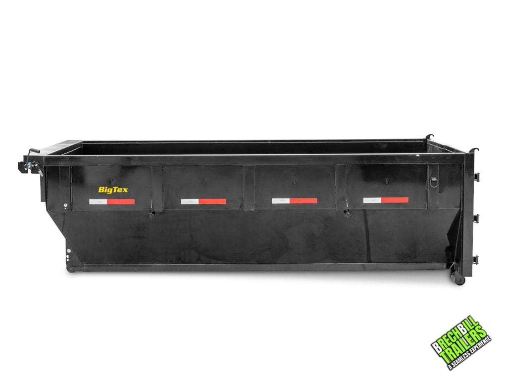 Side of Big Tex Roll Off Trailer Bin