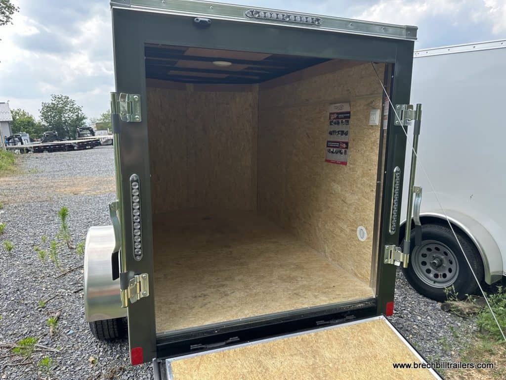 Inside an empty Bravo 3K Scout Enclosed Cargo Trailer
