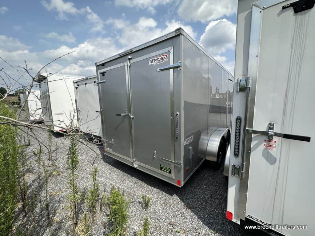 Back door on the Bravo Scout 7K Enclosed Cargo Trailer
