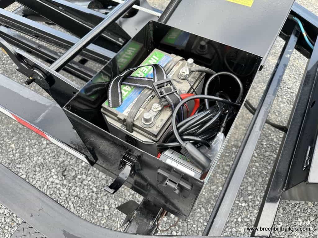 The trailer's battery and power connection