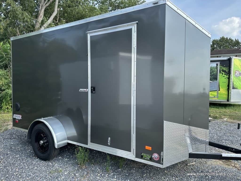 A new Scout enclosed cargo trailer.