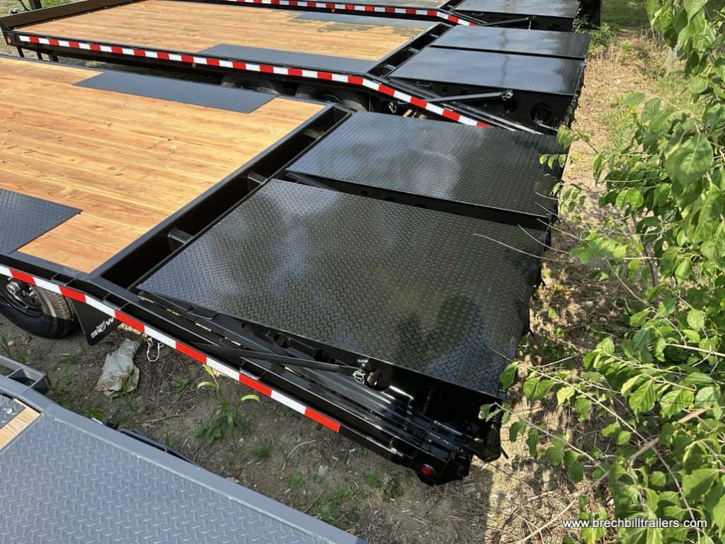Ramps on the back of the trailer.