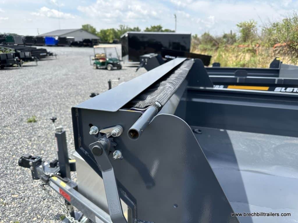 The brand new tarp system installed on the Southland dump trailer.