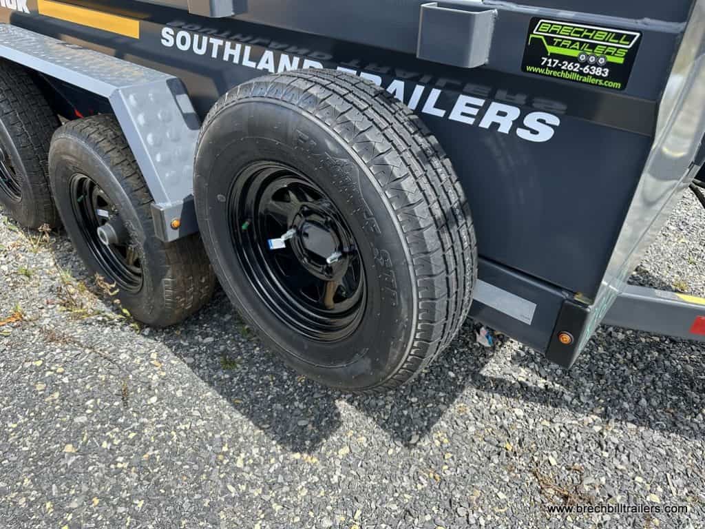 Spare wheel mounted on side of the box.