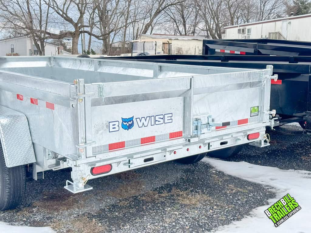Back of the Bwise low pro dump trailer