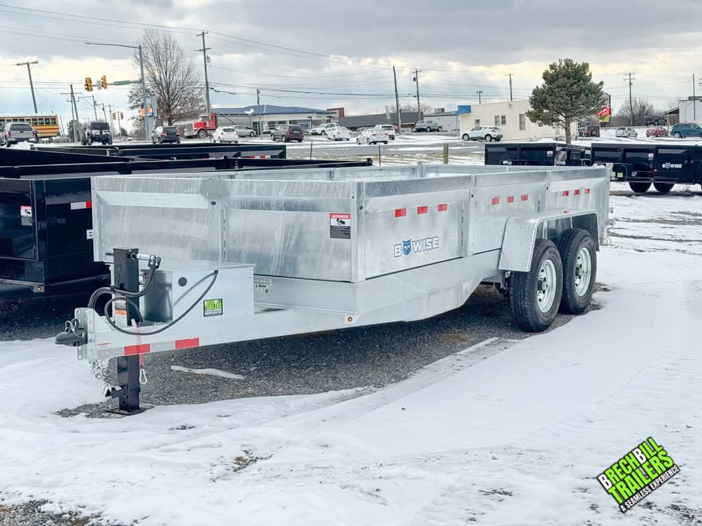 Front of Bwise 14K LP LE Low Pro Dump Trailer 7x16 (DT716LP-LE-14)