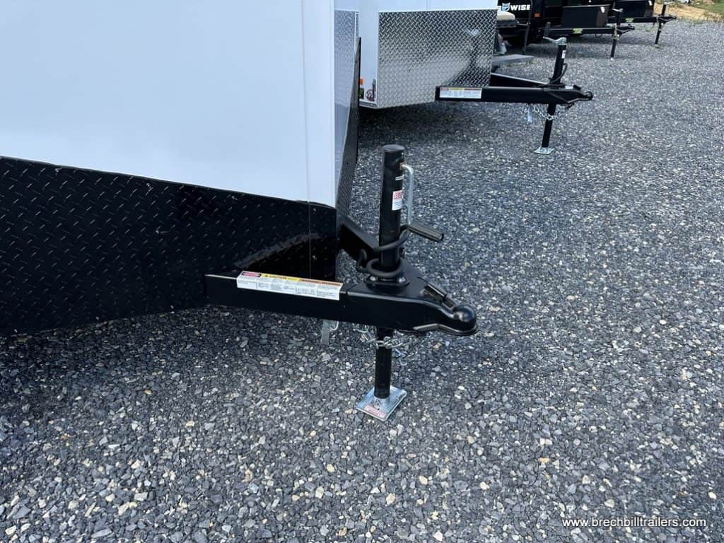 The trailer's coupler and jack.