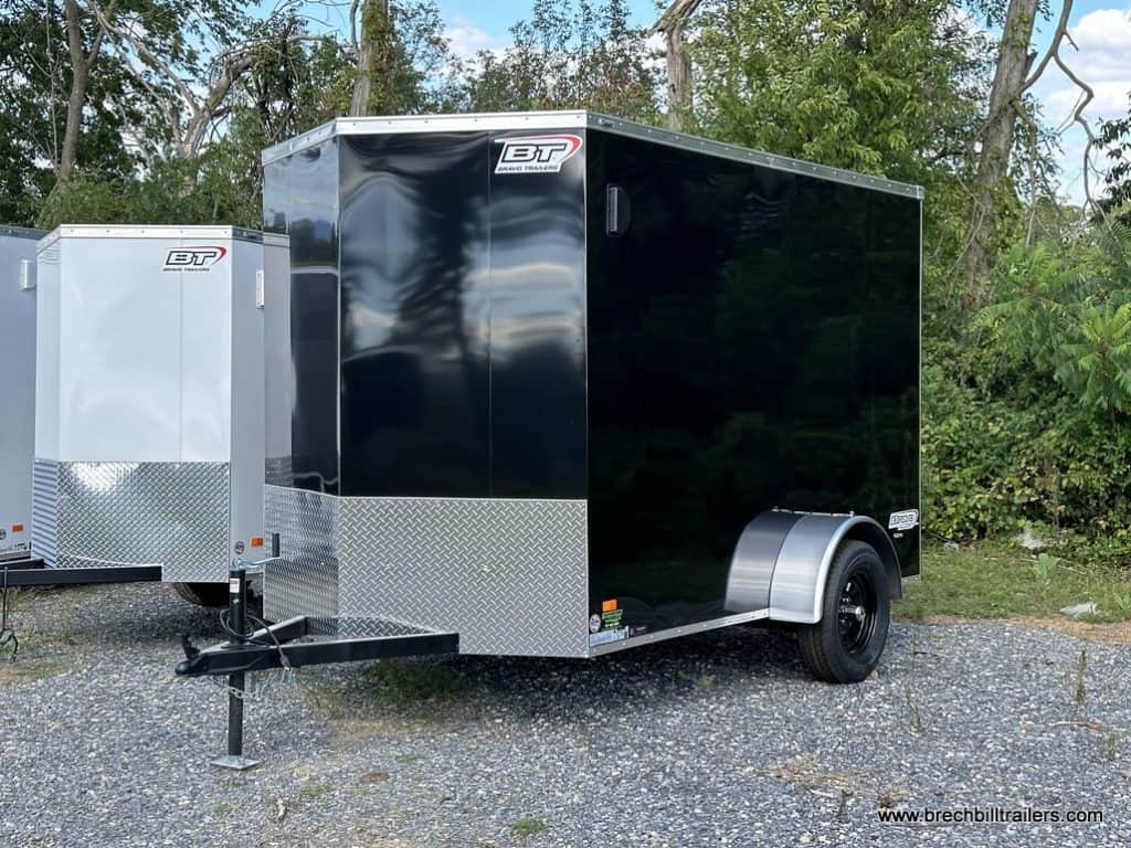 A new black Bravo 3K Scout Enclosed Cargo Trailer for sale.