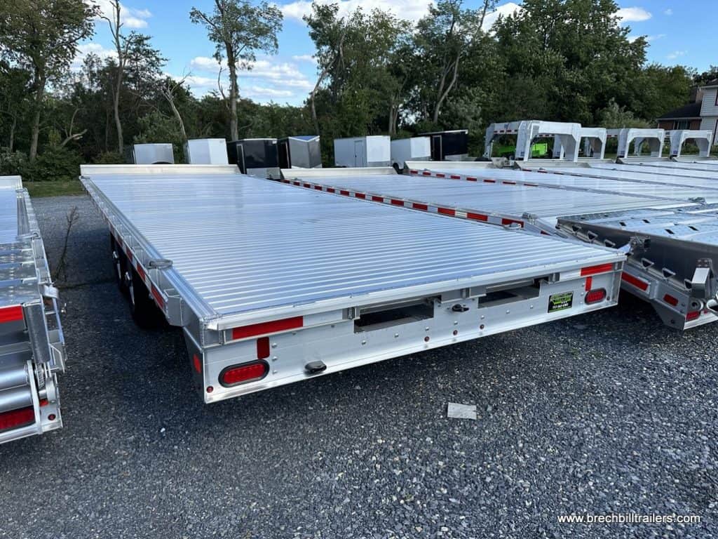 The aluminum trailer deck.