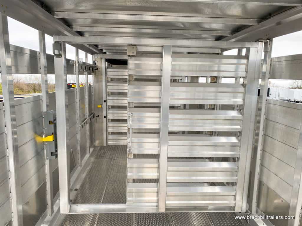 Aluminum gates inside the trailer