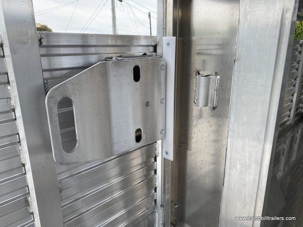 Gate latch inside the trailer.