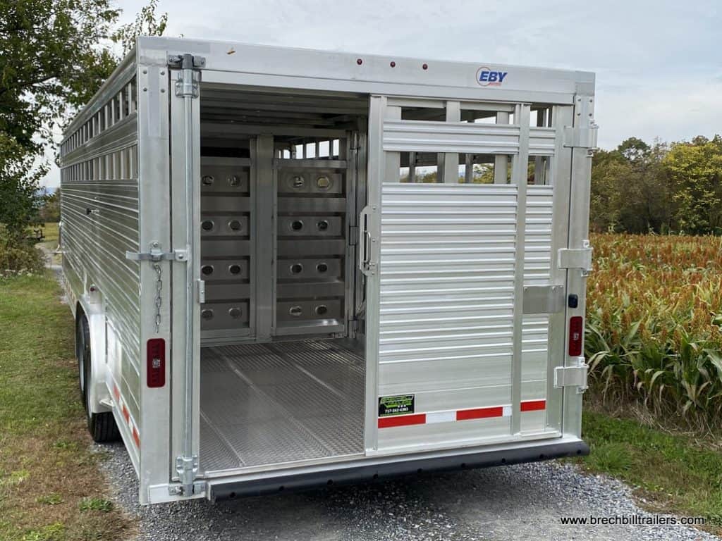 Back of EBY 19K Ruff Neck Livestock Trailer