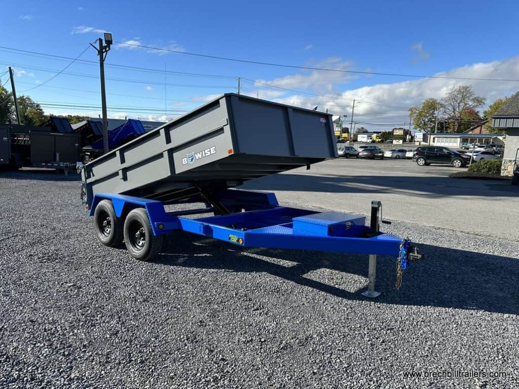 Bwise 10K DLP Low Pro Dump Trailer with blue frame