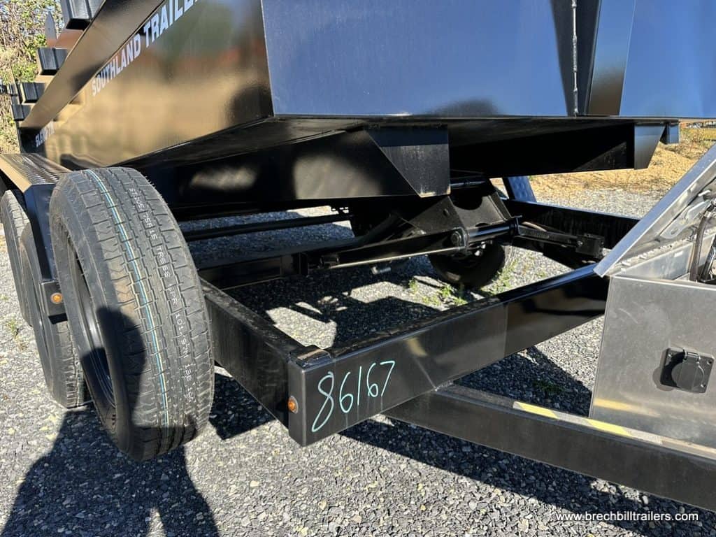 Southland 7K Tandem Axle Dump Trailer's black frame