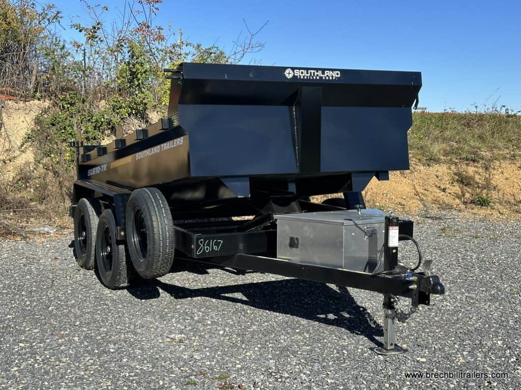 Southland 7K Tandem Axle Dump Trailer parked in the lot.