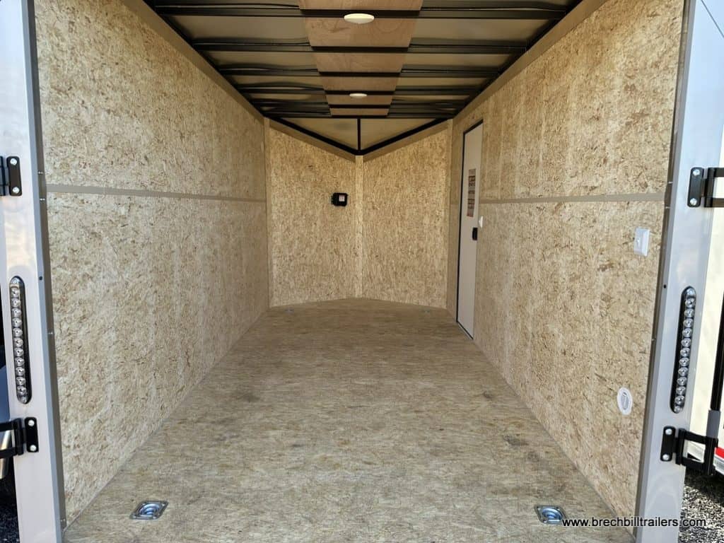 Inside the 7x14 Bravo Scout 7K Enclosed Cargo Trailer