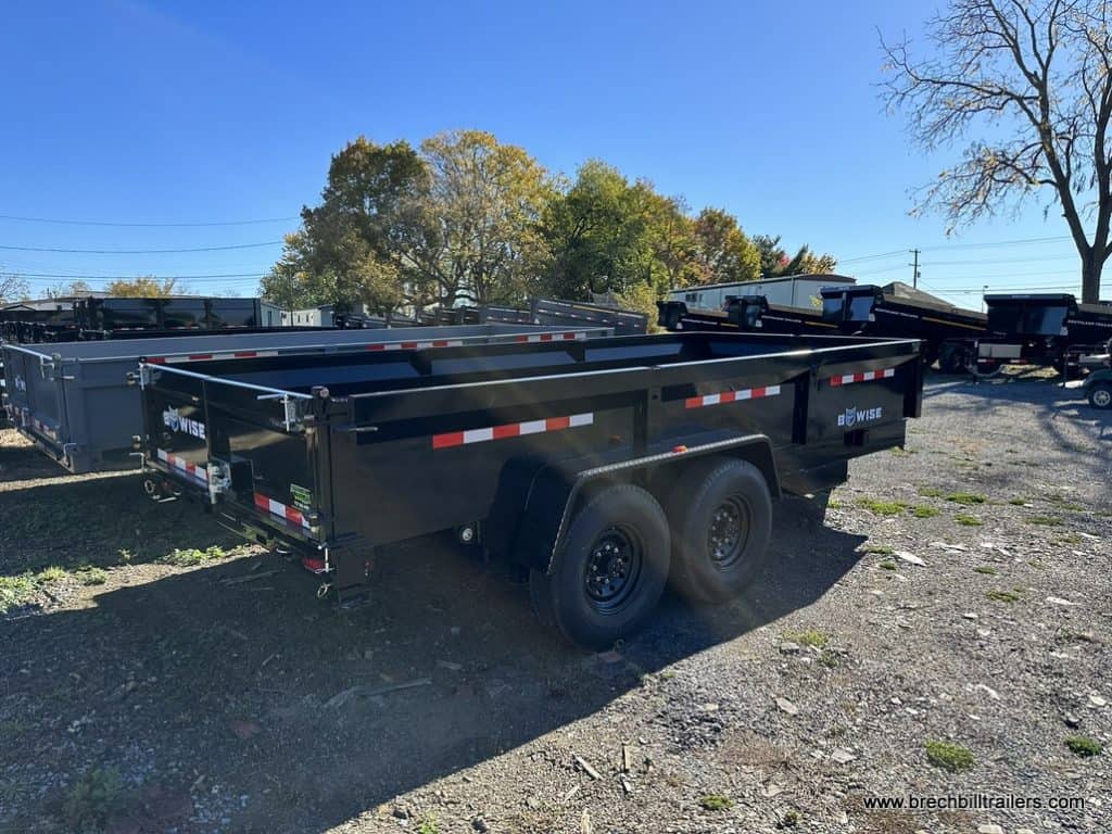 Side view of a Bwise 16K Low Pro Dump Trailer 7x16