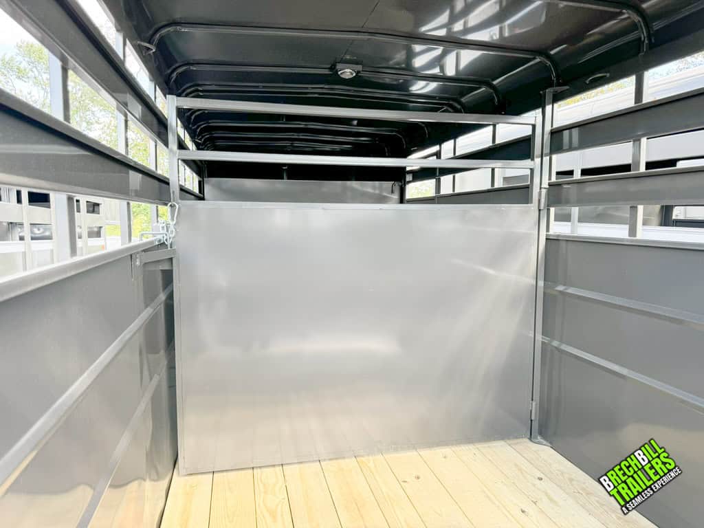 Inside view of the Valley 12k Gooseneck Stock Trailer.