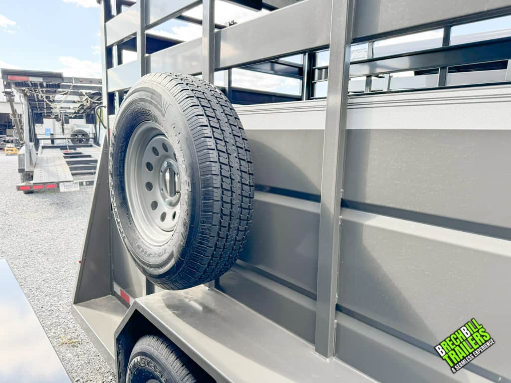Spare wheel on a Valley 12k Gooseneck Stock Trailer
