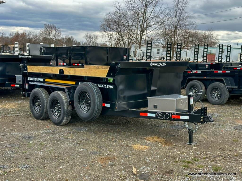 A 6x12 Southland 14K Tandem Axle Dump Trailer