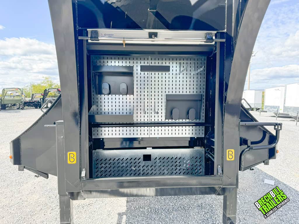 front of the Belmont 8.5x30 Heavy Duty Gooseneck Trailer