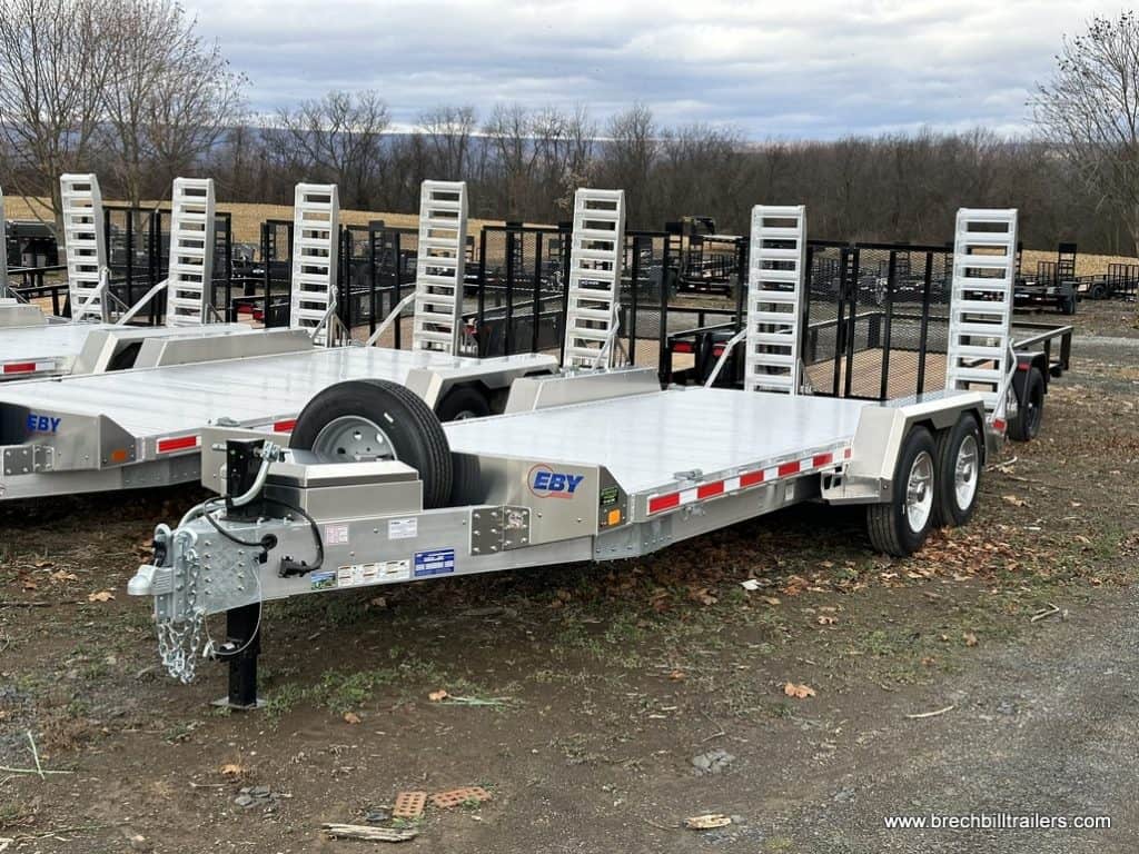 A bunch of EBY HD Aluminum 16K Equipment Trailers for sale