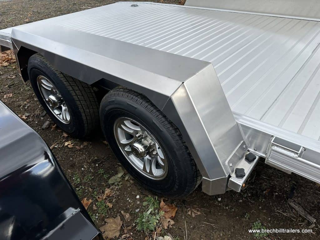 Wheels on the EBY 10k Aluminum Car Hauler Trailer