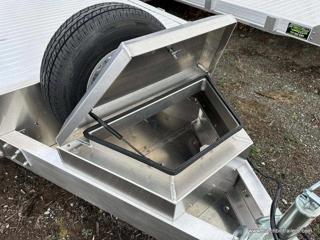 Tool box opened on the trailer.